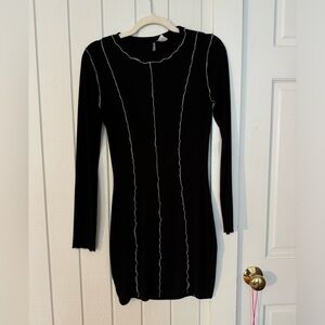 H&M Divided Black and White Bodycon Dress ( Size S)